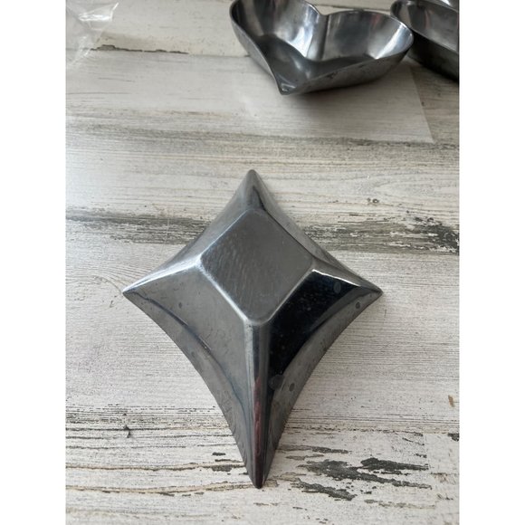 Heart diamond clover silver metal bowls set of four - Picture 5 of 16